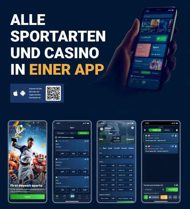 20Bet App für iOS und Android – Sportwetten und Casino mobil