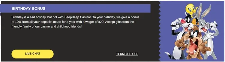 Beep Beep Casino Geburstagsbonus