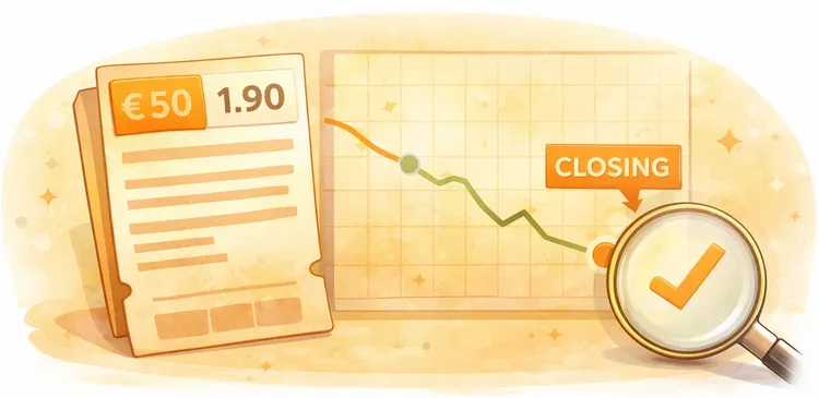 Closing Line Value (CLV) - gesetzte Quote im Vergleich zur Closing Line