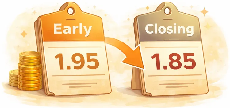 Early-Quote vs. Closing-Quote - die Quote sinkt bis zur Closing Line