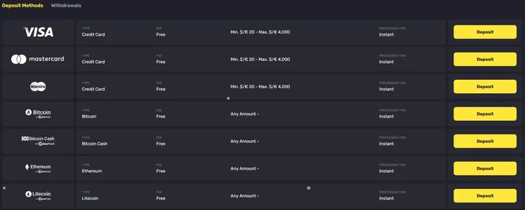Getslots Deposit Methods