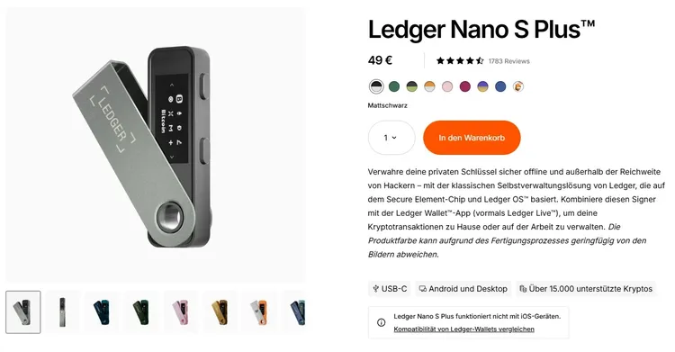 Ledger Nano s Plus Produkt