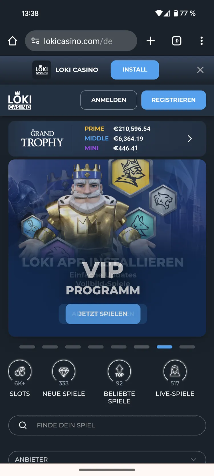Loki Casino App Installation