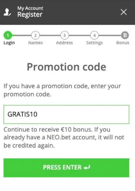 Neobet Registration 2