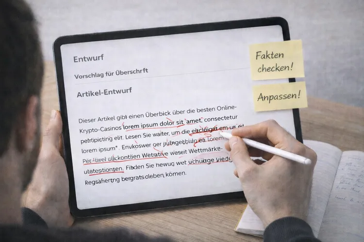 Redaktionelle Prüfung von Inhalten bei CryptoBets