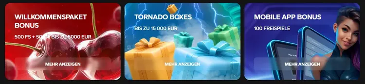 WildTornado Bonus Angebote