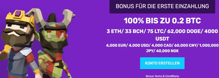 Bitcoincasino.io erste Einzahlung