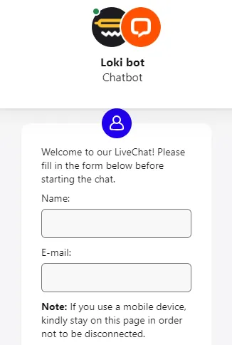 Loki Casino Livechat