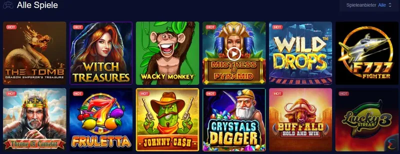 Spielauswahl im mBit Casino